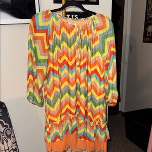 Lady Noiz Multicolor Chevron Dress